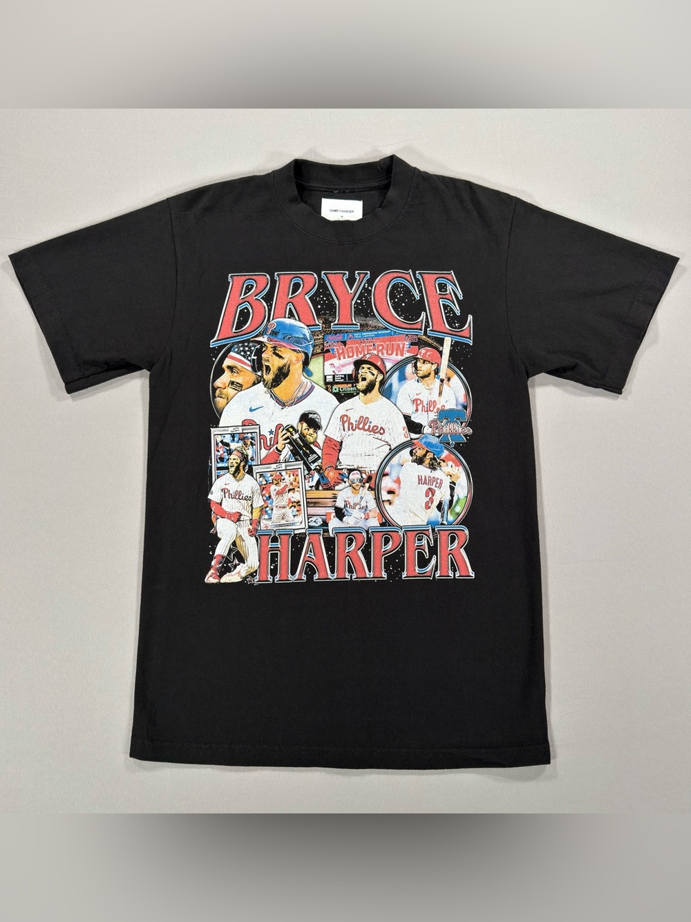 Bryce Harper Philadelphia Phillies Shirt Mens M (Fits Small) Graphic Tee Black